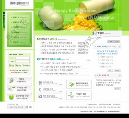 韩国药品网页模板图片
