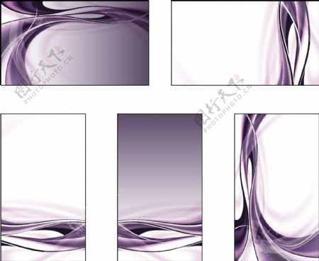 紫色线条名片素材图片