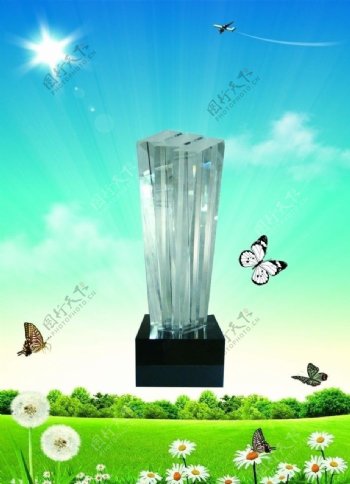 水晶奖杯图片