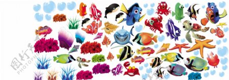 海底总动员鱼类泡泡图片