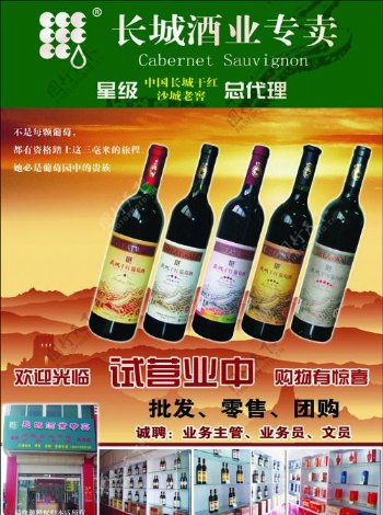 长城葡萄酒宣传单图片