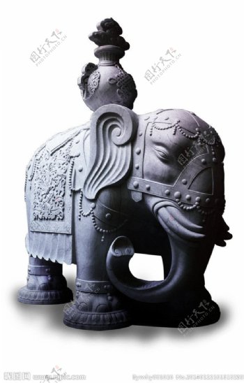 中式素材大象抠图图片