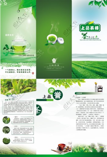 茶叶三折页图片