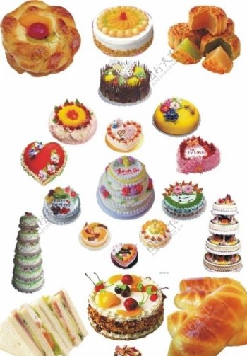 蛋糕面包PSD素材图片