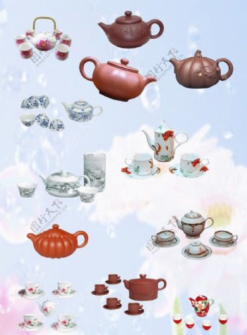 茶壶茶杯成套茶具图片