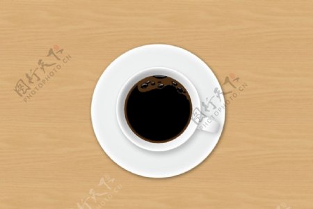 咖啡杯俯视图图片