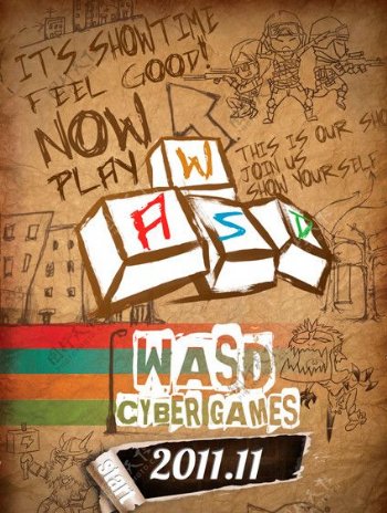 WASD电子竞技古典风格海报图片