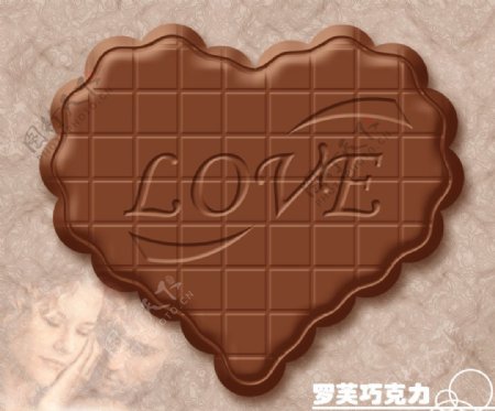 爱心巧克力字LOVE图片