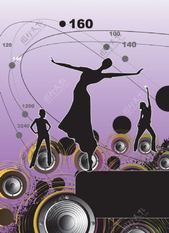 舞蹈音乐背景海报图片