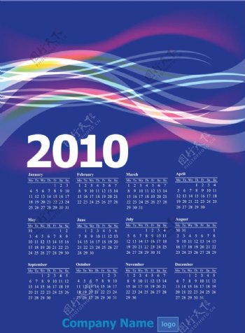 2010日历挂历矢量素材图片