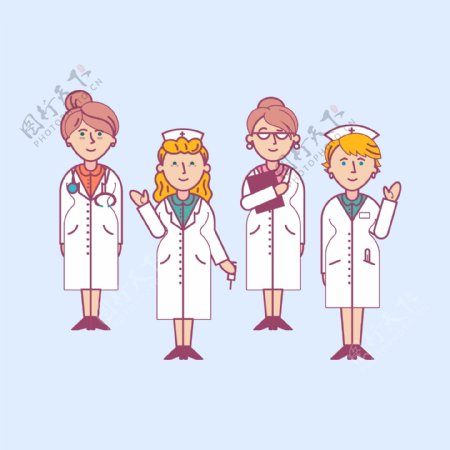 女医生和女护士插图