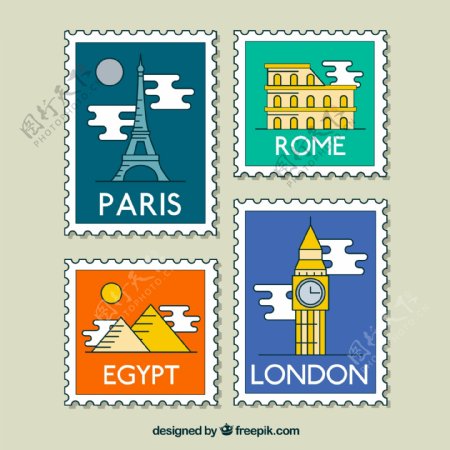 世界旅行邮票