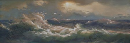 油画海燕