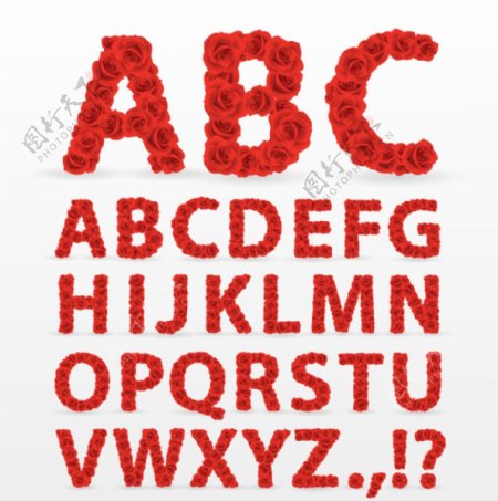 红玫瑰字母设计