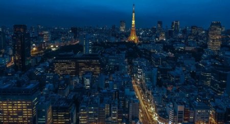 日本东京城市夜景