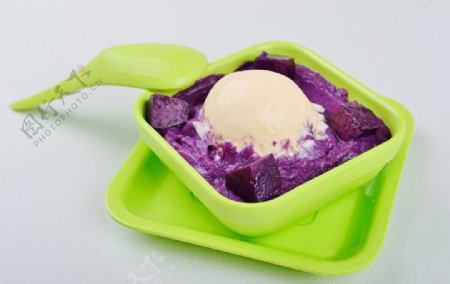 紫薯配雪糕
