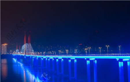 长江大桥城市夜色