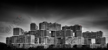 黑白城市建筑