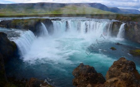 冰岛大瀑布景观