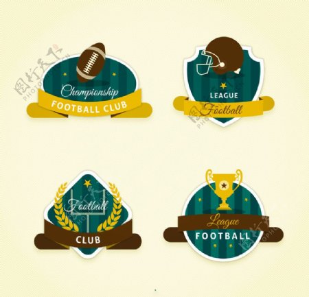 复古美式足球徽章