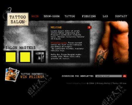 国外酷黑色健美网站设计
