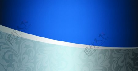 蓝色高档花纹名片PSD模板