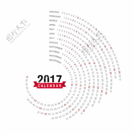 2017年圓圈月曆