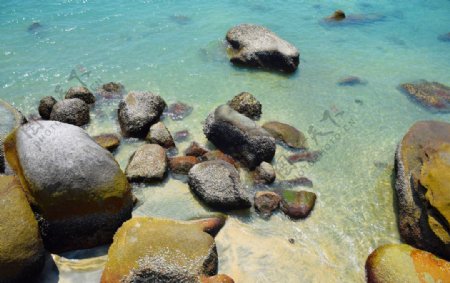 海边石头水中石头