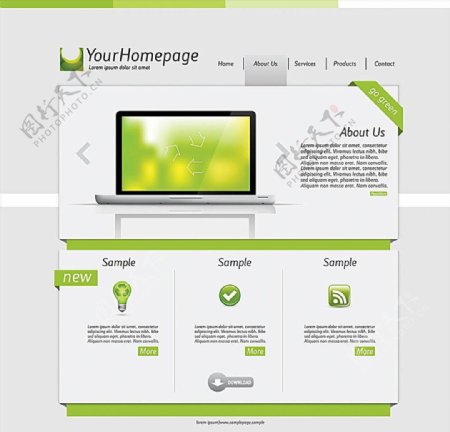 绿色环保网站模板宣传活动模板源