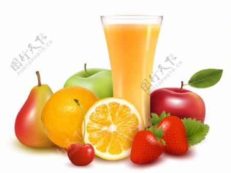新鲜水果和橙汁