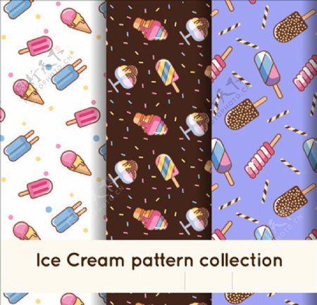 扁平冰淇淋图案系列