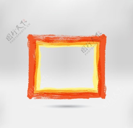 橙色手绘画框