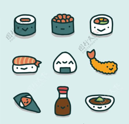 日本手工绘制的食物