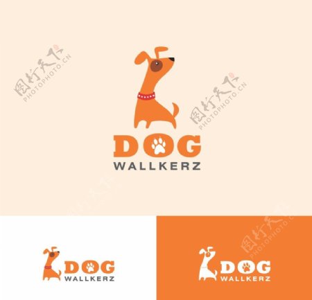 有趣的狗步行者标志