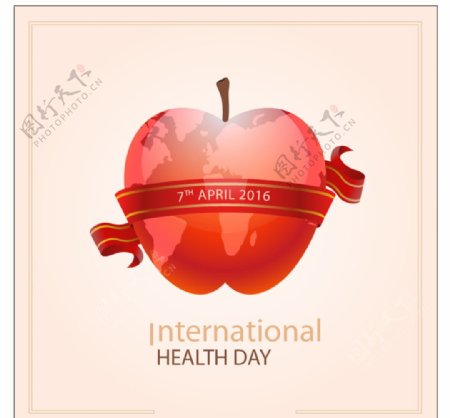 红苹果国际卫生日背景