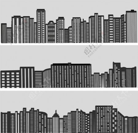 矢量城市建筑剪影