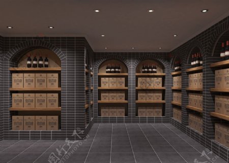 地下室红酒白酒酒窖