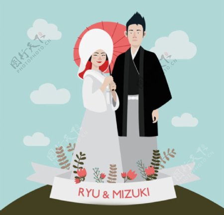 日本卡通新婚夫妇