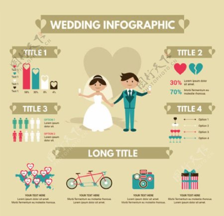 卡通婚礼信息图表