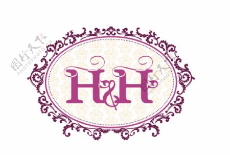 欧式婚礼logo边框