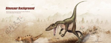 复古恐龙宣传设计海报背景