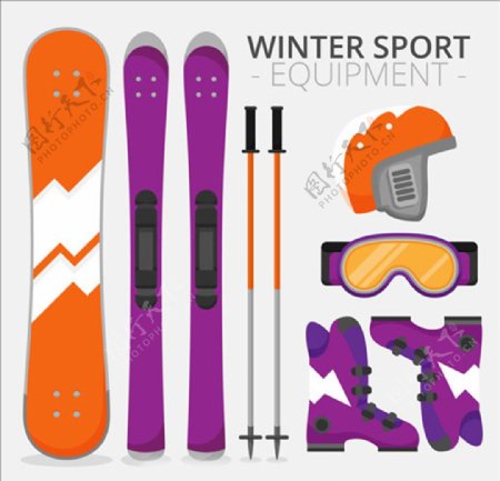 卡通滑雪运动用品配件