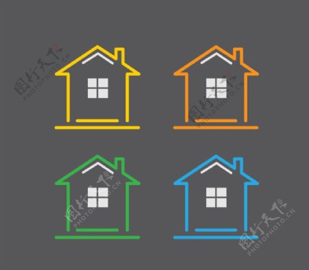 彩色房屋标志
