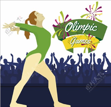 女性自由体操运动员海报