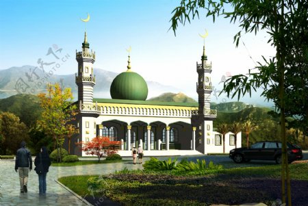 清真寺透视效果图