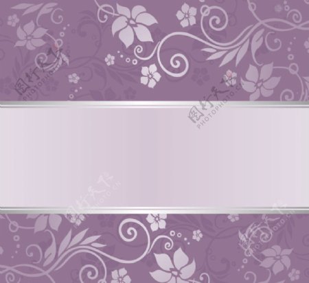 精美紫色花纹背景矢量素材