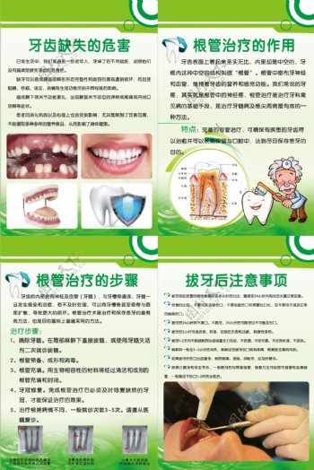 牙科展板牙齿缺失根管治疗