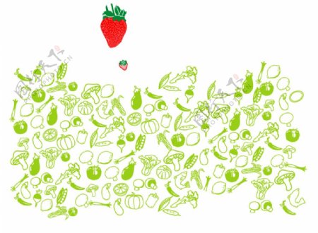 水果蔬菜草莓茄子食物