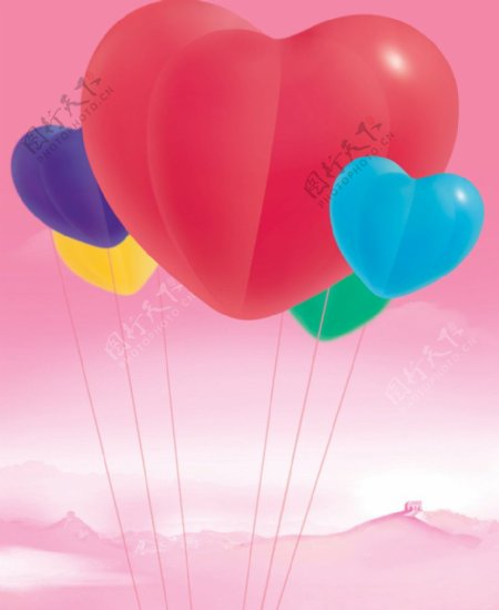 情人节心形气球