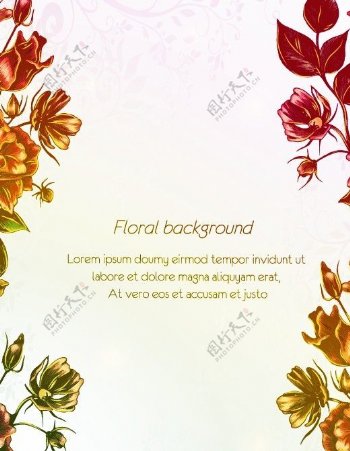古典花纹花朵背景